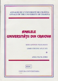 Analele Universitatii din Craiova - Seria Stiinte Filologice. Limbi straine aplicate, Anul VII, Nr. 2/2011