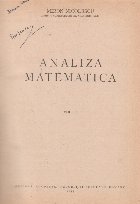 Analiza matematica Volumul aal lea