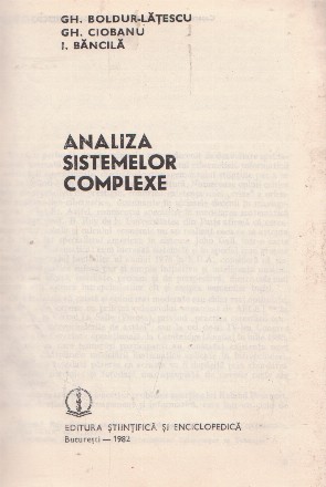 Analiza sistemelor complexe