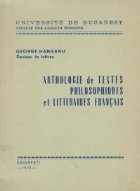 Anthologie de textes philosophiques et litteraires francais