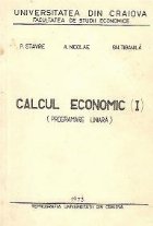 Calcul economic (I) - Programare liniara