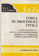 Codul de Procedura Civila, Actualizat iulie 2003