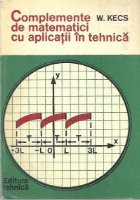 Complemente matematici aplicatii tehnica