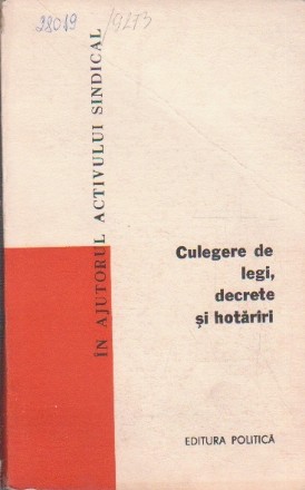 Culegere de Legi, Decrete si Hotariri, Volumul 17