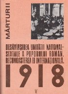 Desavarsirea Unitatii National-Statale a poporului roman - recunoasterea ei internatioanala (documente interne