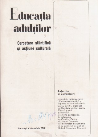 Educatia adultilor. Cercetare stiintifica si actiune culturala