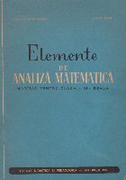 Elemente de analiza matematica. Manual pentru clasa a XI-a reala