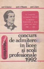 Literatura romana - Concurs de admitere in licee si scoli profesionale 1992