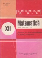 Matematica Manual pentru clasa XII