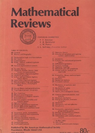 Mathematical Reviews, March 1980