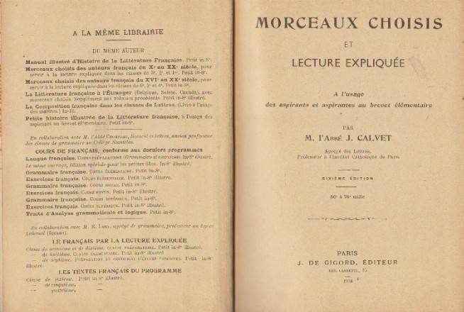 Morceaux Choisis et Lecture Expliquee