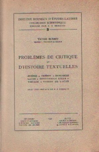 Problemes de Critique et D'Histoire Textuelles