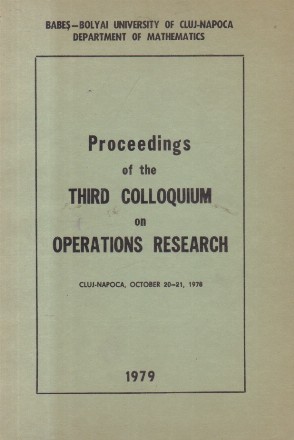 Proceedings of the Third Colloquium on Operations Research, Cluj-Napoca, October 20-21, 1978