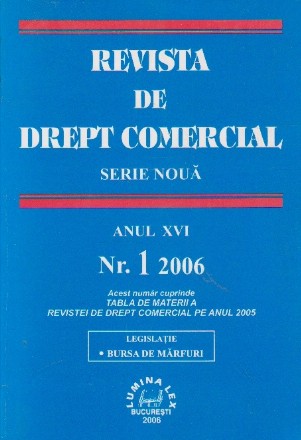 Revista de Drept Comercial, Anul XVI, Nr. 1/2006