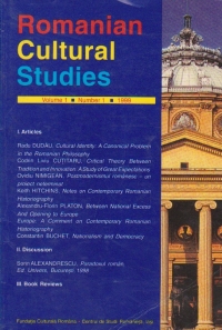 Romanian Cultural Studies, Volume 1, Number 1, 1999