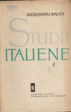 Studii Italiene, Volumul al III-lea