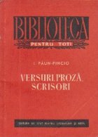 Versuri, Proza, Scrisori - I. Paun-Pincio